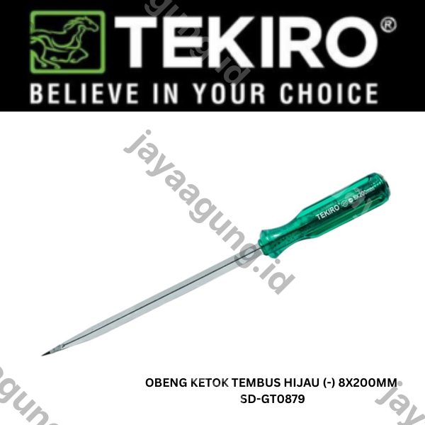 Gambar OBENG KETOK TEMBUS HIJAU TEKIRO (-) 8X200MM SD-GT0879 ke-2