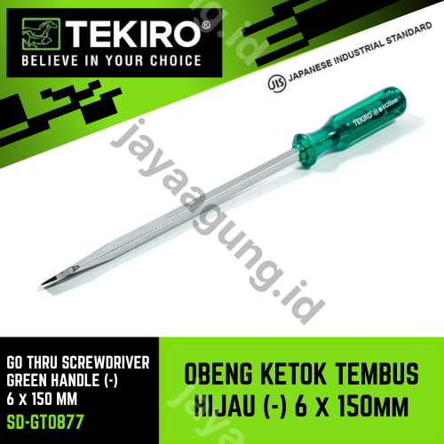 OBENG KETOK TEMBUS HIJAU TEKIRO (-) 6X150MM SD-GT0877