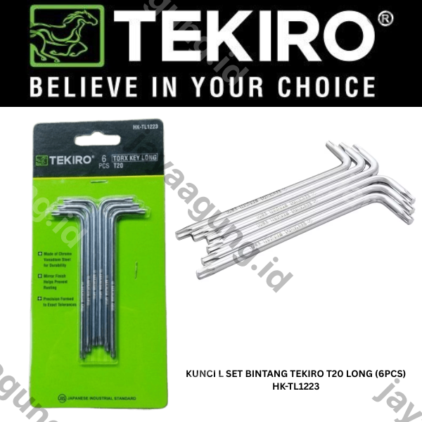 KUNCI L SET BINTANG TEKIRO T20 LONG (6PCS) HK-TL1223