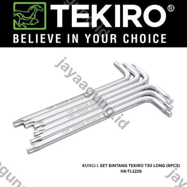 Gambar KUNCI L SET BINTANG TEKIRO T30 LONG (6PCS) HK-TL1226 ke-2