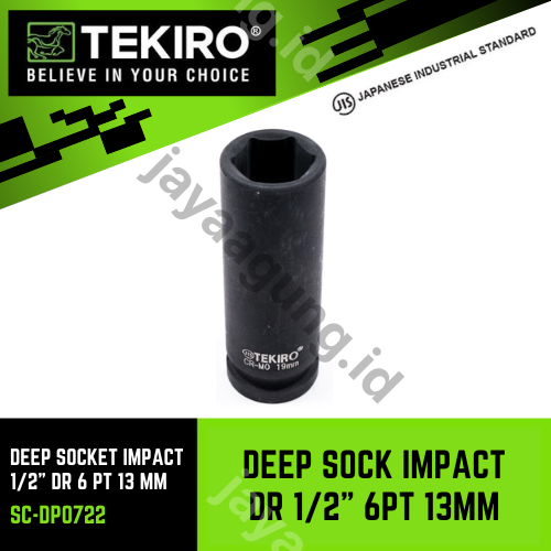DEEP SOCK IMPACT TEKIRO 1/2" 6PT 13MM IS-DP0722