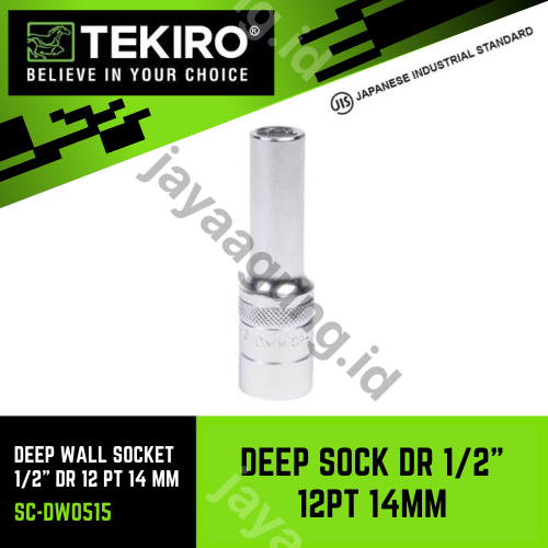 DEEP SOCK TEKIRO DR 1/2" 12PT 14MM SC-DW0515