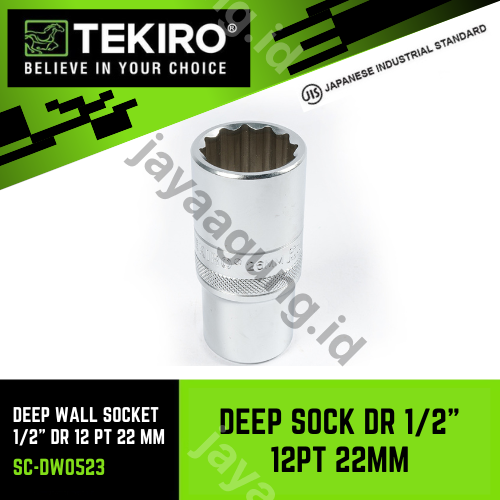 DEEP SOCK TEKIRO DR 1/2" 12PT 22MM SC-DW0523