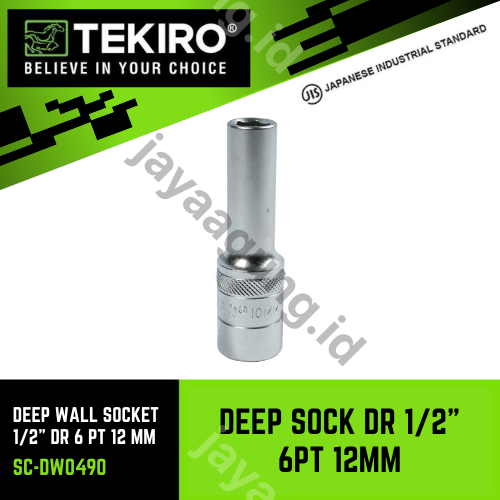 DEEP SOCK TEKIRO DR 1/2" 6PT 12MM SC-DW0490