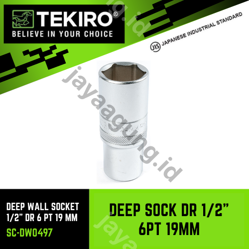 DEEP SOCK TEKIRO DR 1/2" 6PT 19MM SC-DW0497