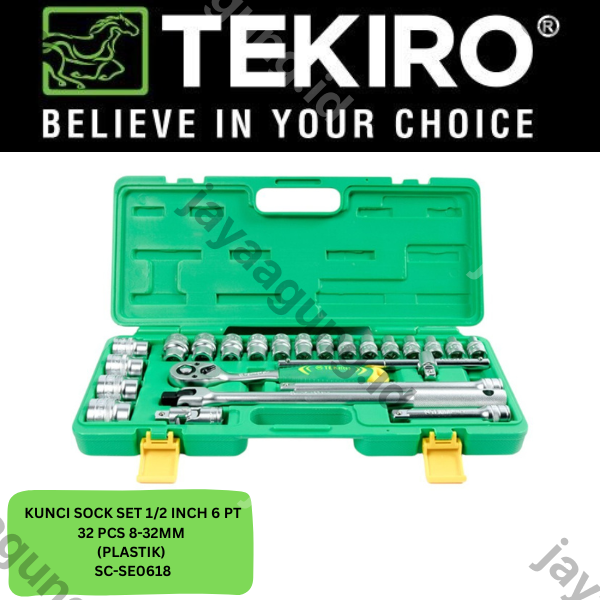 Gambar SOCK SET 1/2" TEKIRO 6PT 32PCS 8-32MM (PLASTIK) SC-SE0618 ke-2