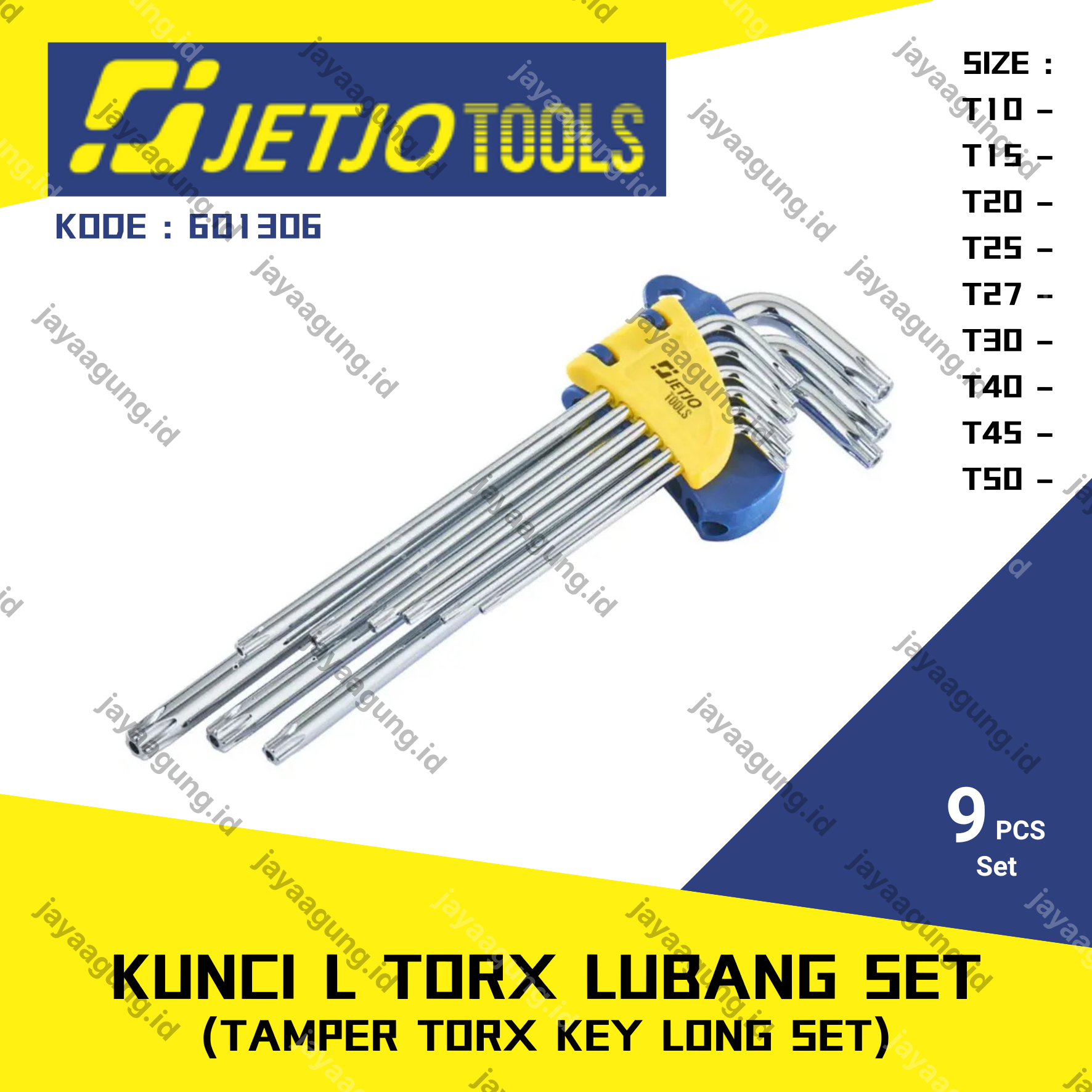 KUNCI L SET TORX JETJO 9PCS (LUBANG) 601306