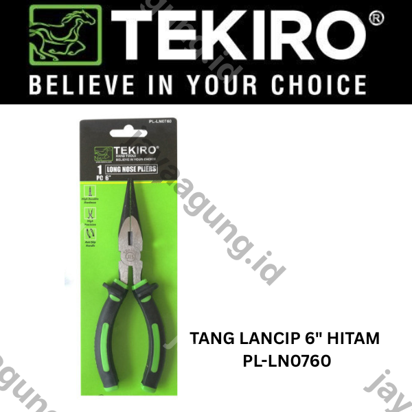 Gambar TANG LANCIP TEKIRO 6" HITAM PL-LN0760 ke-2