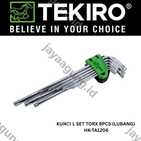 KUNCI L SET TORX TEKIRO 9PCS (LUBANG) HK-TA1206