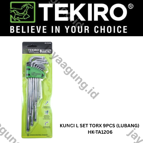 Gambar KUNCI L SET TORX TEKIRO 9PCS (LUBANG) HK-TA1206 ke-2