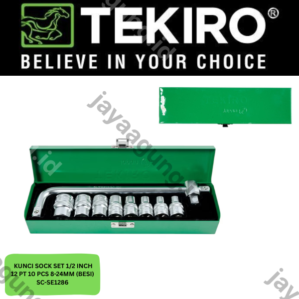 SOCK SET 1/2" TEKIRO 12PT 10PCS 8-24MM (BESI) SC-SE1286