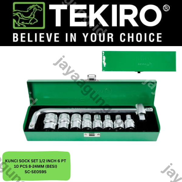 SOCK SET 1/2" TEKIRO 6PT 10PCS 8-24MM (BESI) SC-SE0595