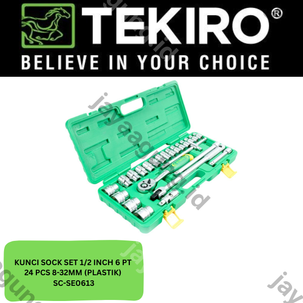 Gambar SOCK SET 1/2" TEKIRO 6PT 24PCS 8-32MM (PLASTIK) SC-SE0613 ke-2